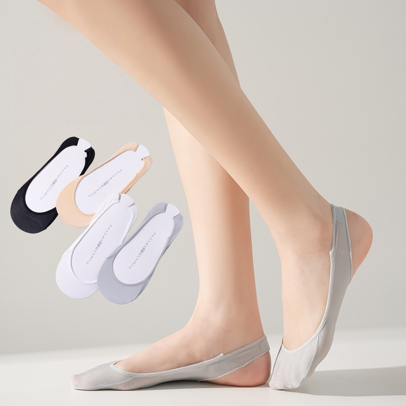 Insole Memory Foam - 1/3/5足組 レディース アイスシルク ノーショーソックス 夏用 シリコングリップ