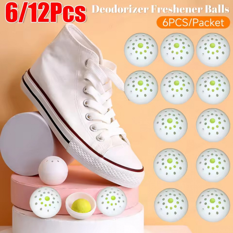 Shoe Deodorizer Ball - 1-12 個消臭芳香剤ボール靴用多機能ジャスミンの香り芳香剤履物靴クローゼットトイレ消臭