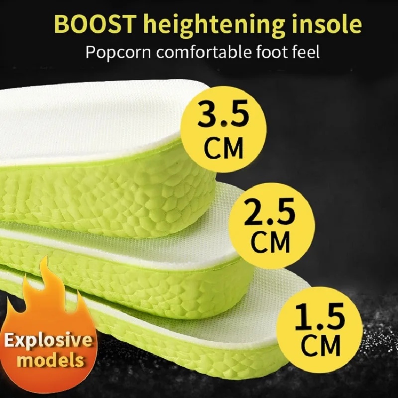Insole Memory Foam - 1 ペアの目に見えない増加インソールグリーン低反発インソール、通気性と快適な男性と女性はインソールにすることができます