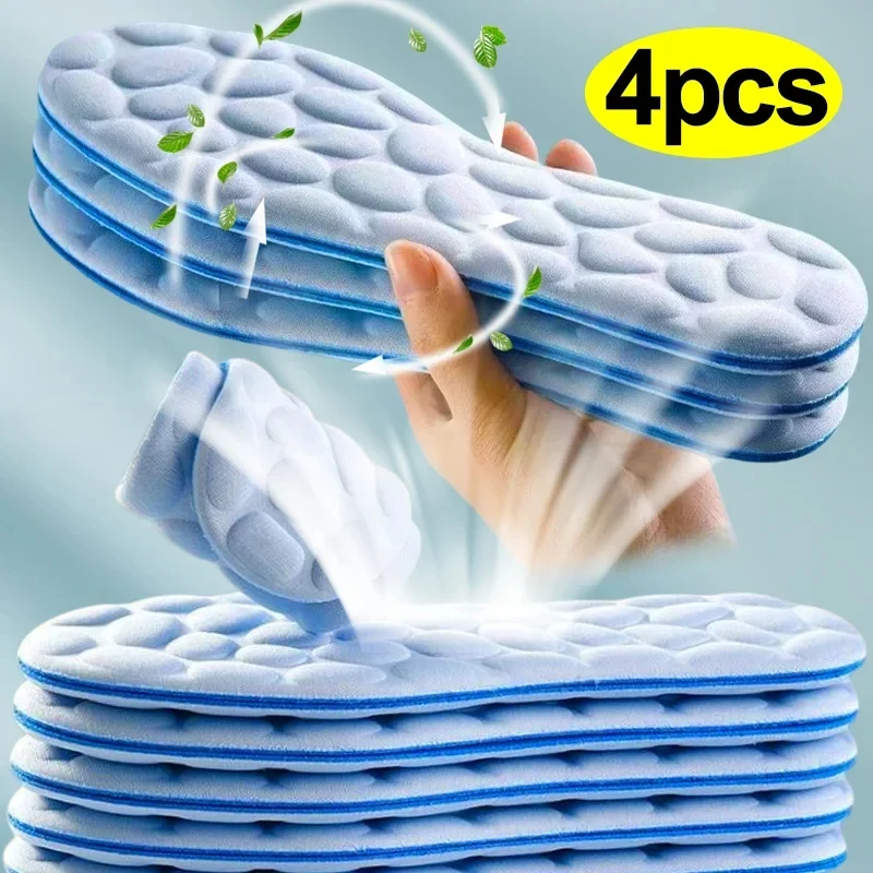 Insole Memory Foam - 2/4 個ソフトマッサージ低反発インソールスポーツランニングシューズ用ソール通気性クッションパッド女性男性足整形外科用インソール