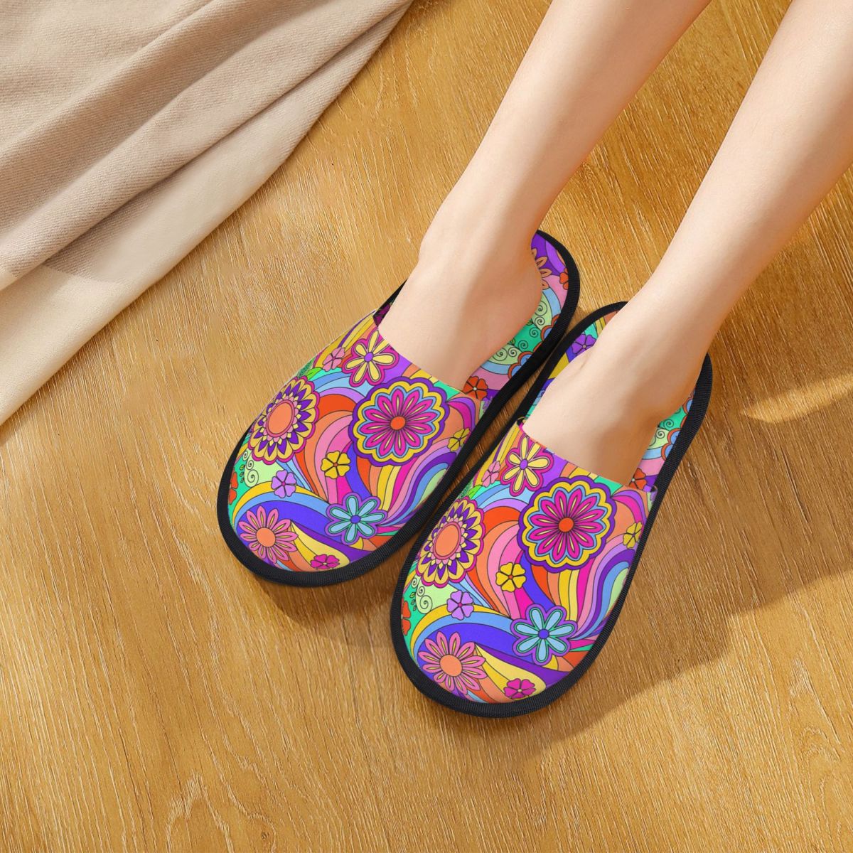 カスタム グルービー サイケデリック フラワーパワー スリッ - Insole Memory Foam のレビューと価格