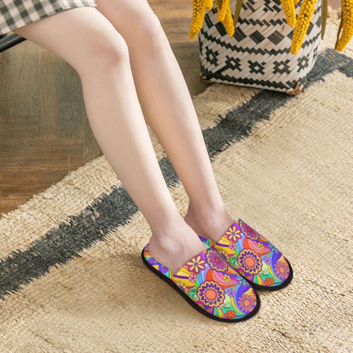 カスタム グルービー サイケデリック フラワーパワー スリッ - Insole Memory Foam のレビューと価格