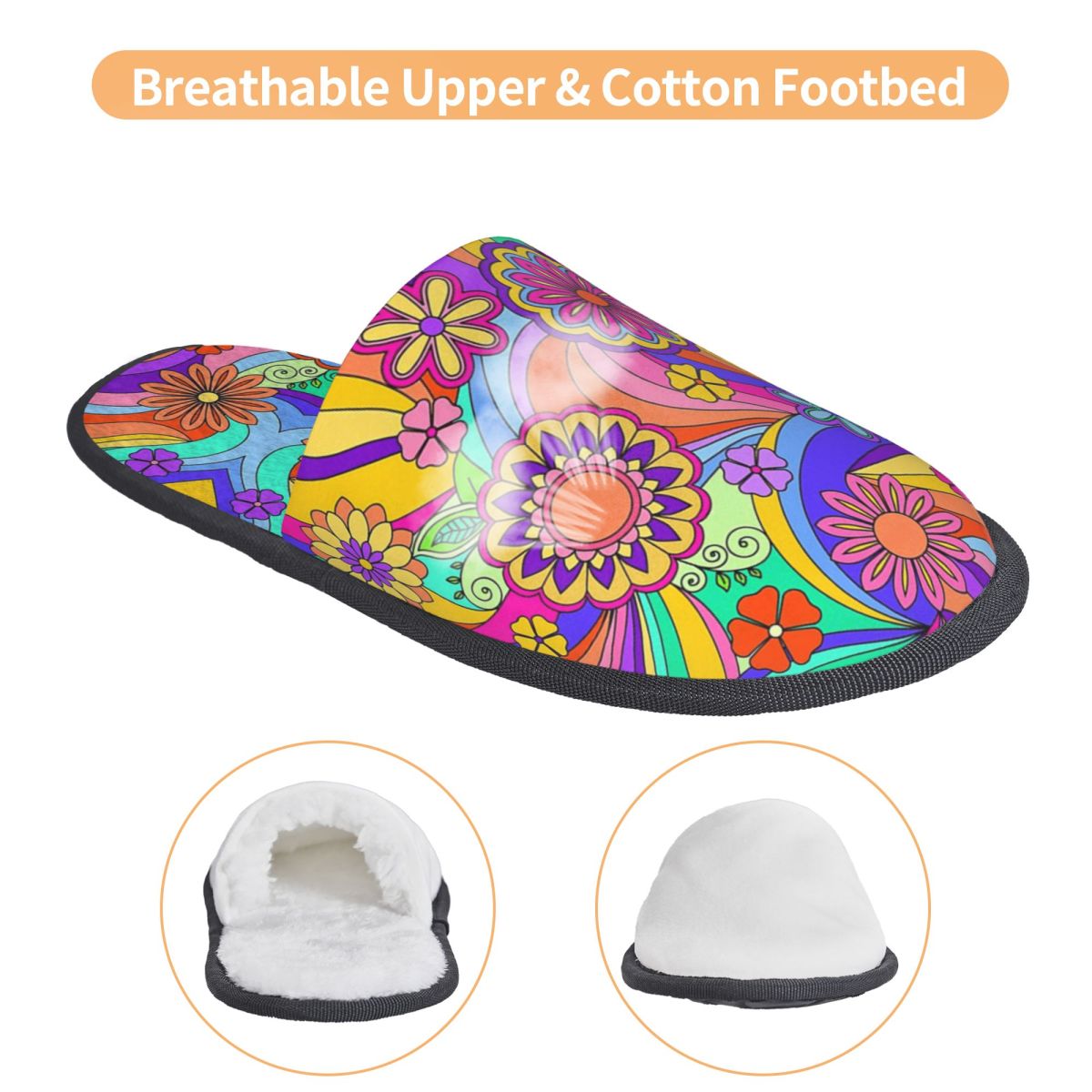 カスタム グルービー サイケデリック フラワーパワー スリッ - Insole Memory Foam のレビューと価格