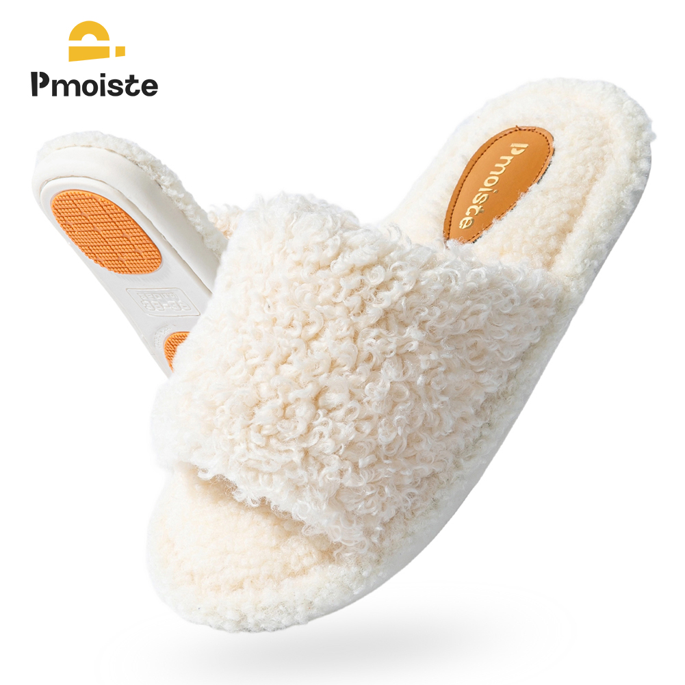 Pmoiste ファジーハウススリッパ女性用快適で柔らかく暖 - Insole Memory Foam のレビューと価格