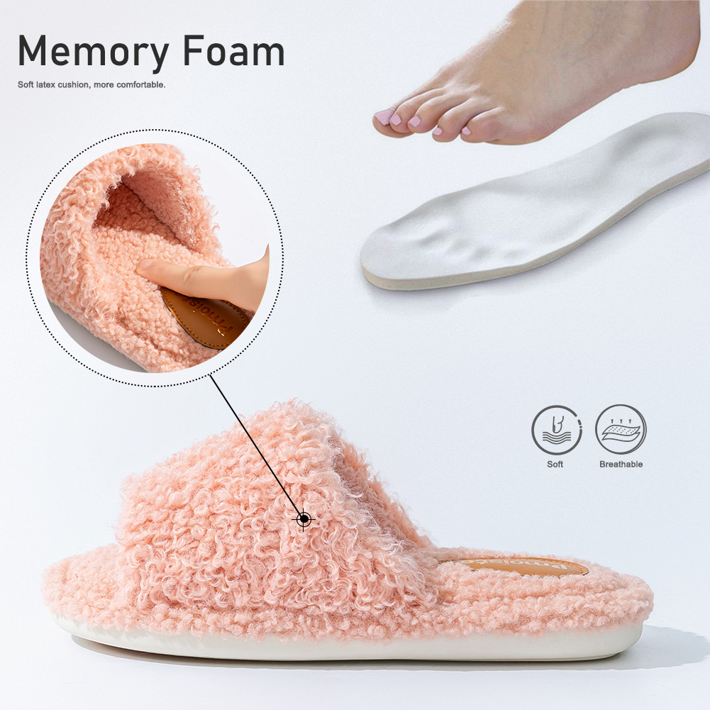 Pmoiste ファジーハウススリッパ女性用快適で柔らかく暖 - Insole Memory Foam のレビューと価格