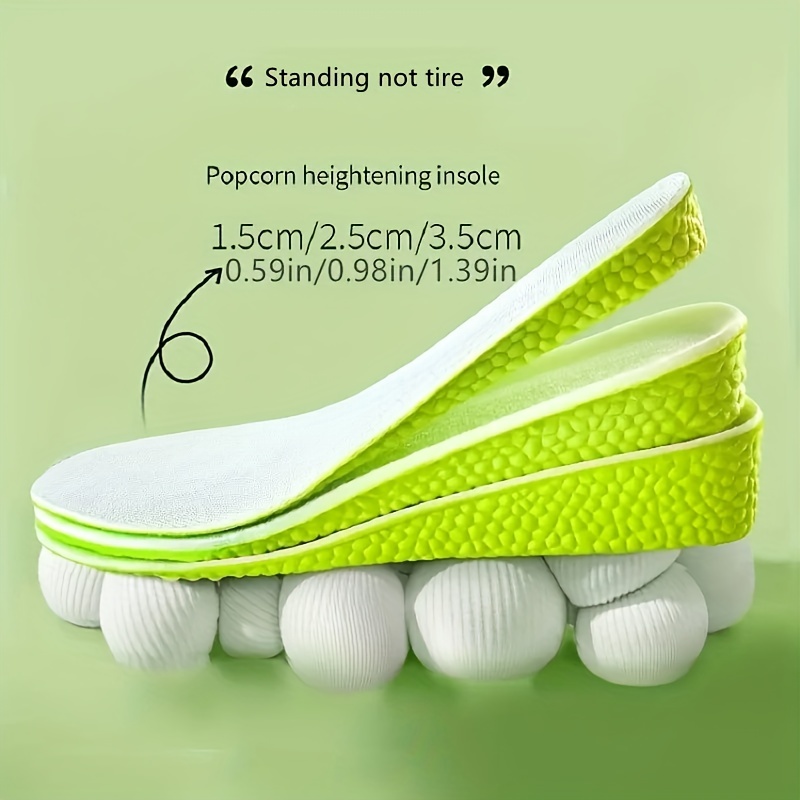 1 ペアの目に見えない増加インソールグリーン低反発インソール - Insole Memory Foam のレビューと価格